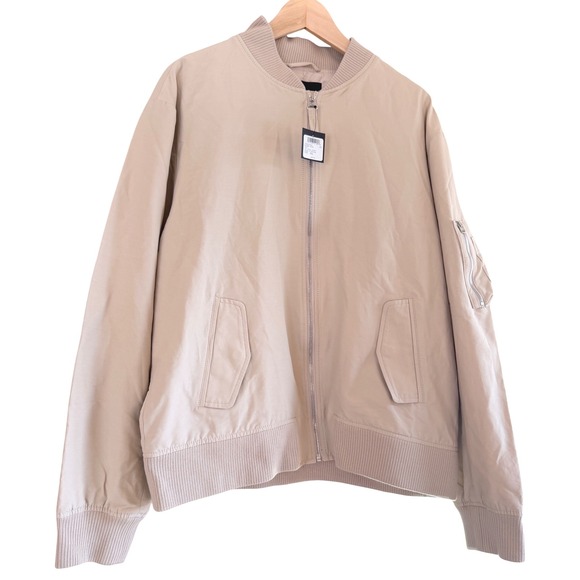 Club Monaco Khaki Bomber Jacket Men's XXL‎ Zipper Pocket Utility